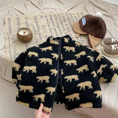 Kids Fleece Vest Bear Pattern | Soft, Breathable, Lightweight Design