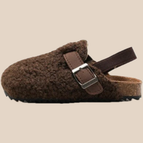 Kids' Sheep Wool Slip-Ons | Comfortable Beige/Brown Design