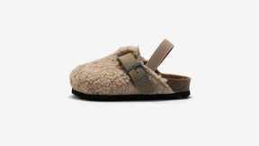 Kids' Sheep Wool Slip-Ons | Comfortable Beige/Brown Design