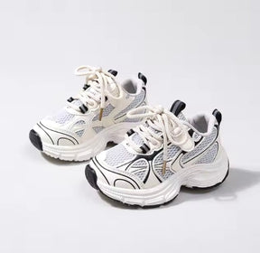 Kids Slip-On Sneakers | Breathable Lightweight Black-White Design