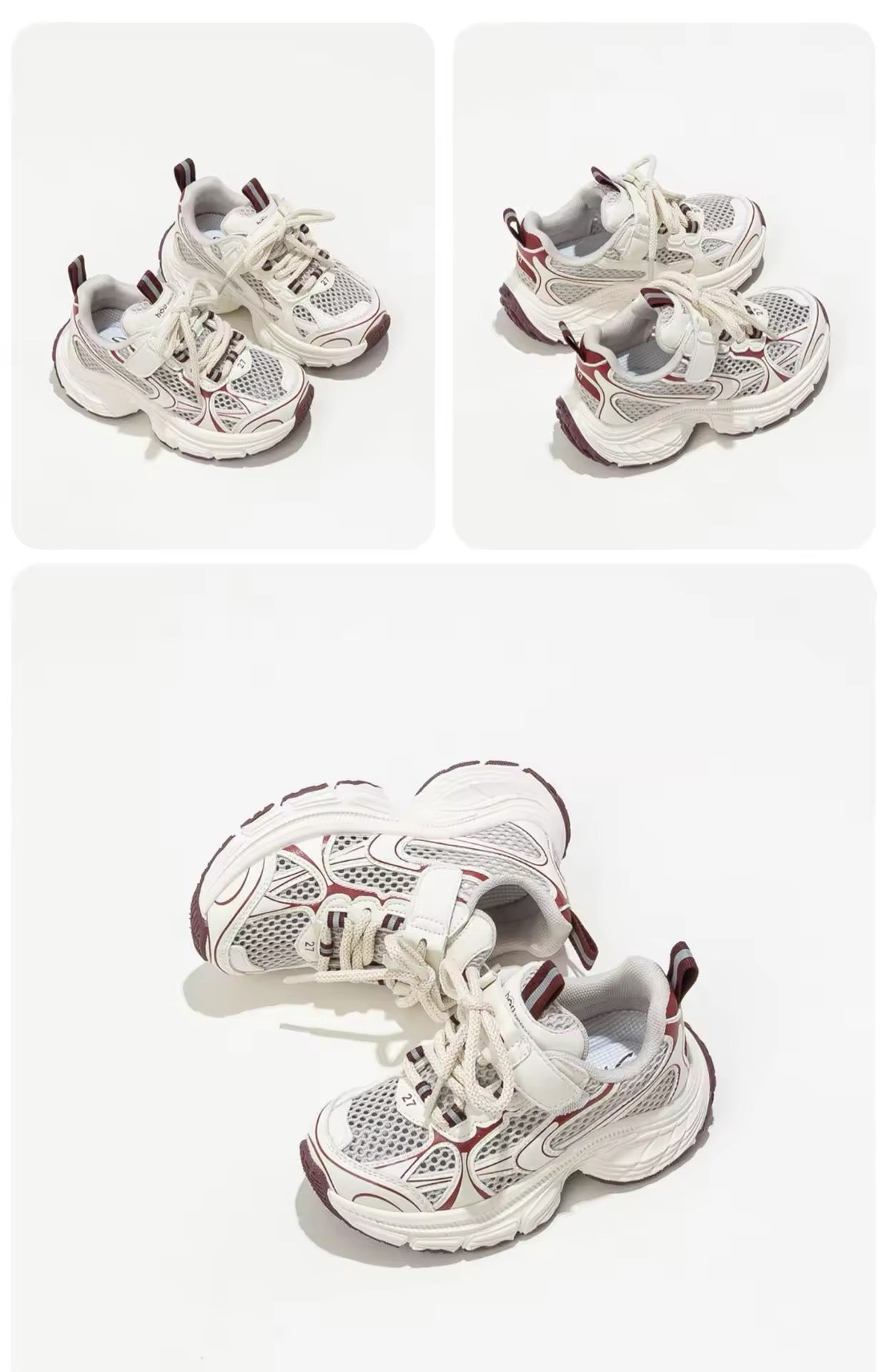 Kids Slip-On Sneakers | Breathable Lightweight Black-White Design