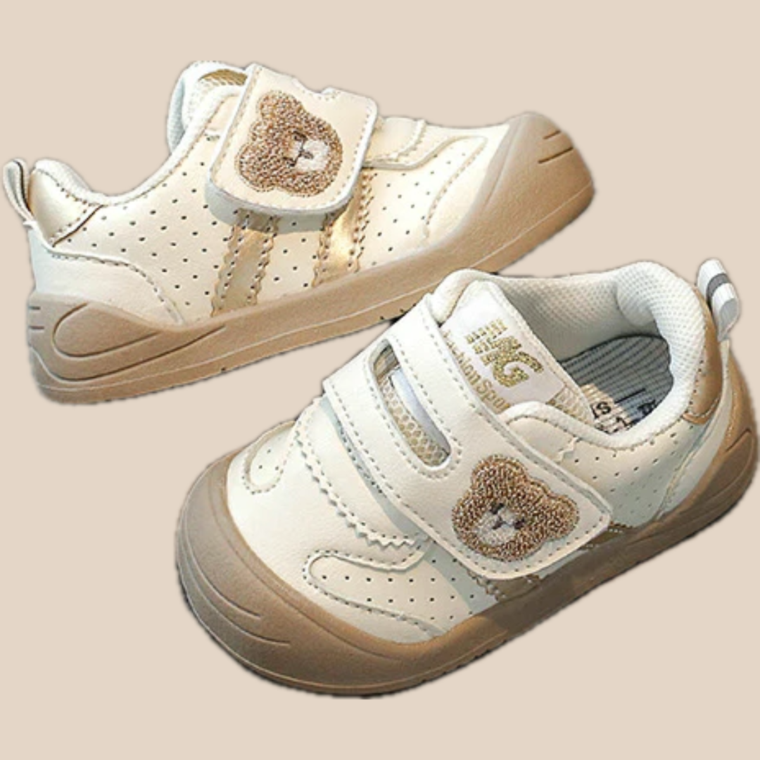 Unisex Velcro Sneakers | Breathable Fabric with Fun Bear Design