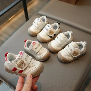 Unisex Velcro Sneakers | Breathable Fabric with Fun Bear Design