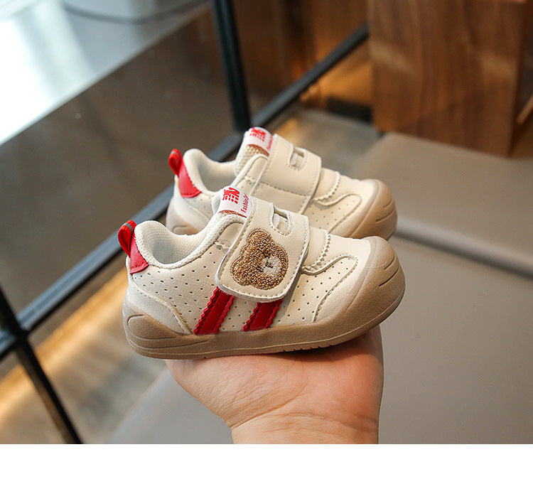 Unisex Velcro Sneakers | Breathable Fabric with Fun Bear Design
