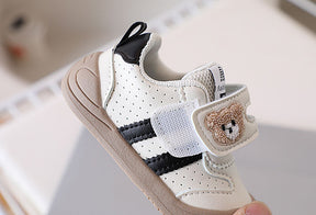 Unisex Velcro Sneakers | Breathable Fabric with Fun Bear Design