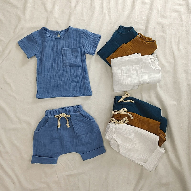 Boys 2-Piece Outfit Set | Comfortable Cotton and Linen Fabric