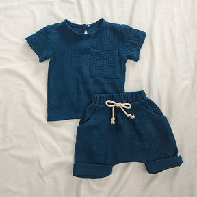 Boys 2-Piece Outfit Set | Comfortable Cotton and Linen Fabric
