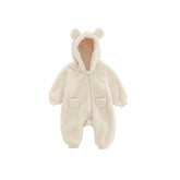 Baby Fleece Romper | Soft Warm Animal Print Design