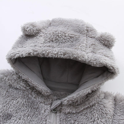 Hooded Fleece Baby Romper | Soft, Warm, Cozy Design