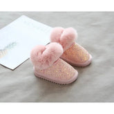 Kids Winter Glitter Boots | Warm Fleece Lining, Easy Wear