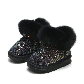 Kids Winter Glitter Boots | Warm Fleece Lining, Easy Wear
