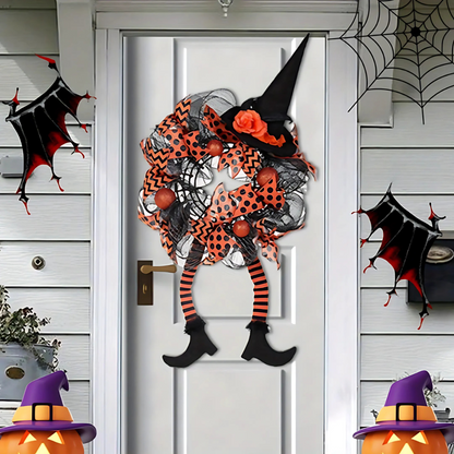Halloween Witch Wreath | Whimsical Mesh Ribbon Design