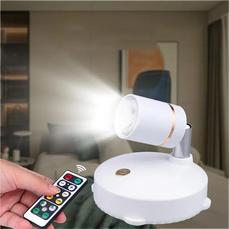 Wireless LED Spotlight | Remote-Controlled Dimmable Indoor & Outdoor Light