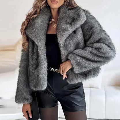 Faux Fur Short Jacket | Lightweight Warm Winter Outerwear