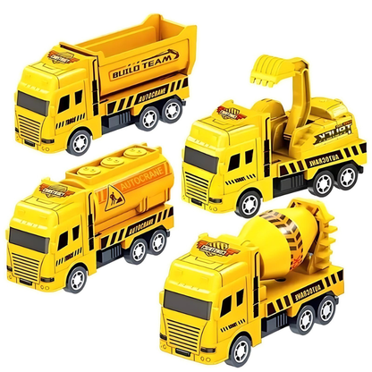 Friction Construction Trucks Set | Stimulates Imagination and Active Play