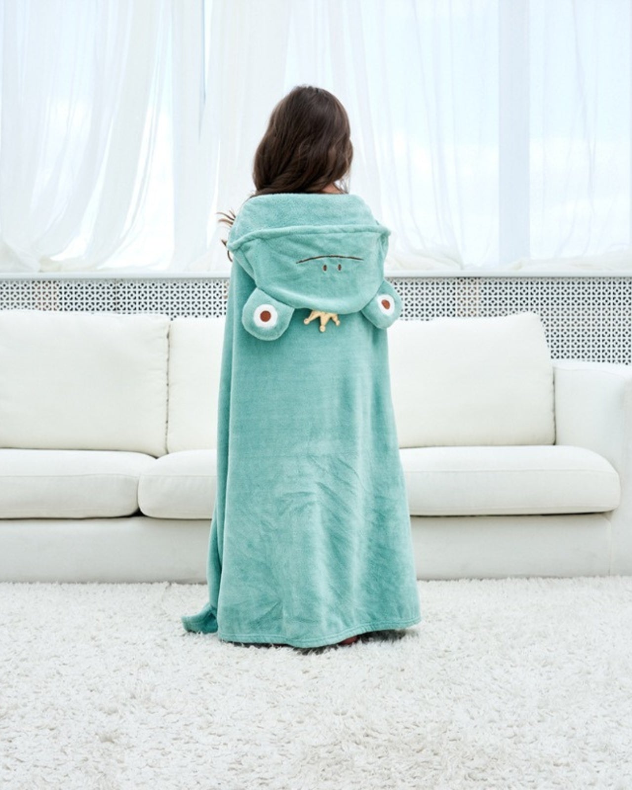 Blue Bath Cape for Kids | Soft, Comfortable, and Safe