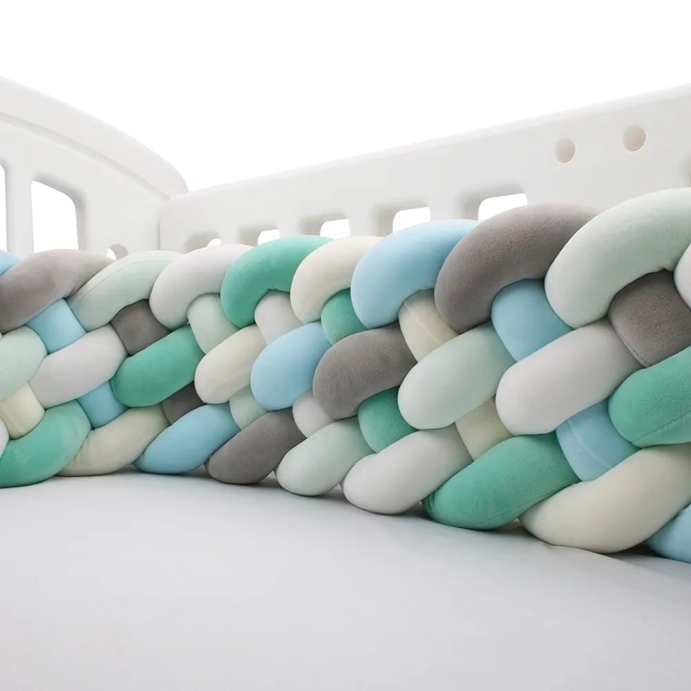 Large Braided Crib Bumper | Soft, Safe, and Stylish Design