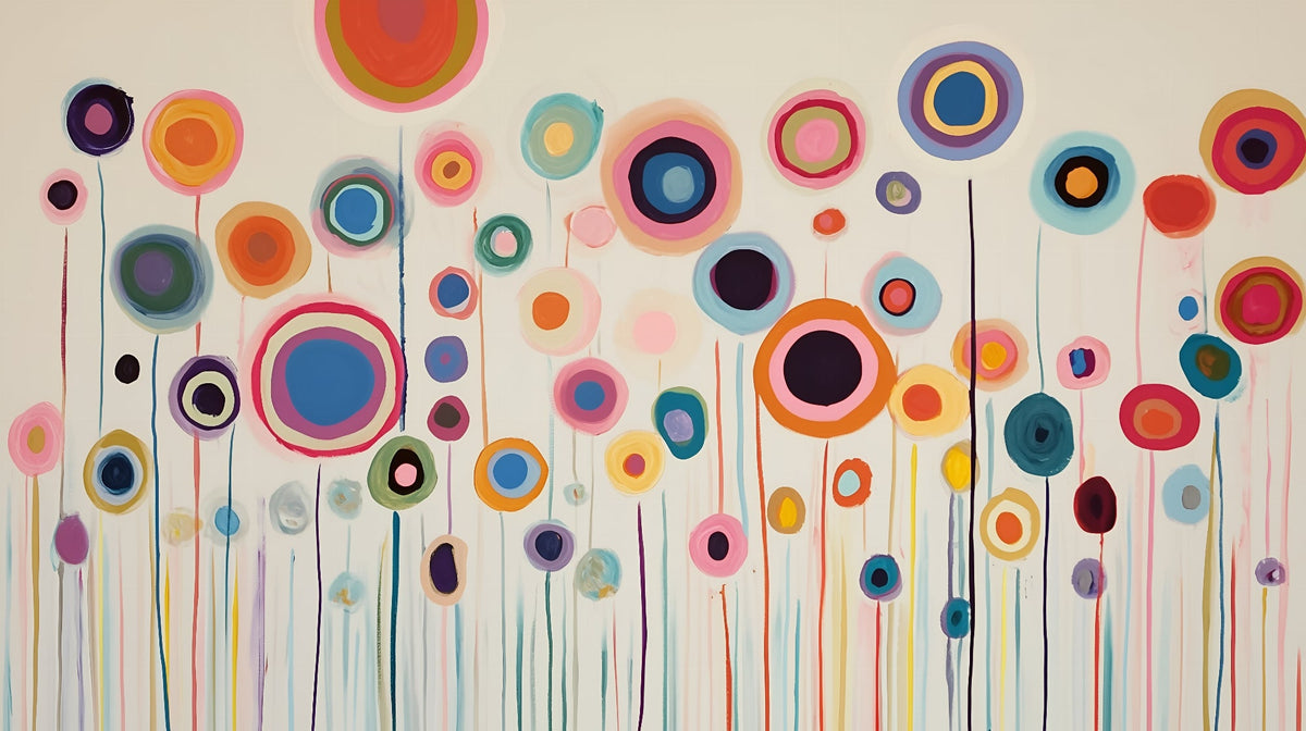 Abstract Multicolour Floral Wall Mural