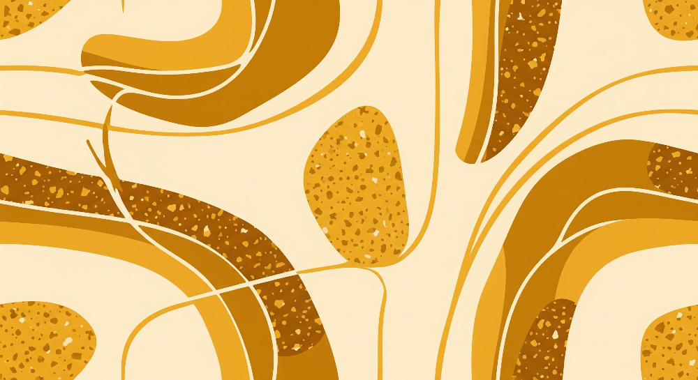 Abstract Golden Swirls Wall Mural