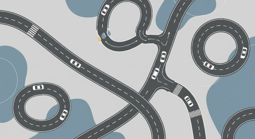 Aerial Road and Toy Cars Wall Mural