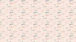 Detailed cute airplane mural wallpaper design pattern on soft pastel background by Kids-Mundo