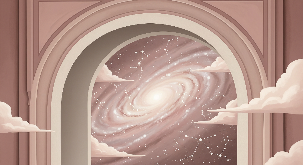 Cloudy Archway Spiral Galaxy Wall Mural
