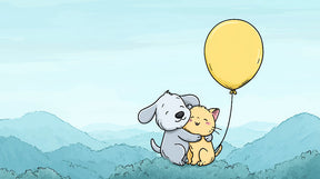Detailed baby animals mural wallpaper design pattern showing puppy kitten friendship by Kids-Mundo