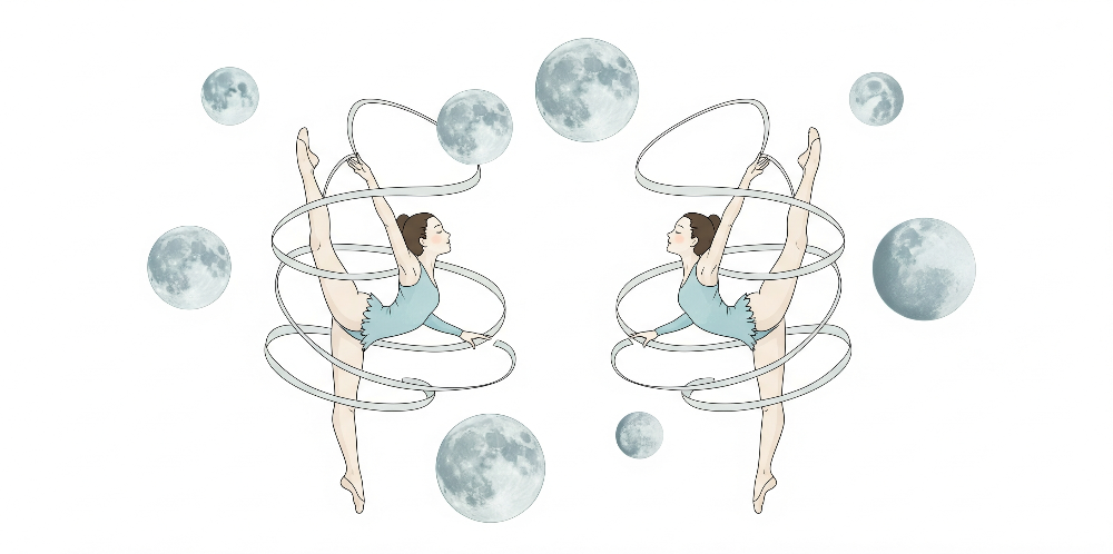 Ballerina Dancers Under the Moon Wall Mural