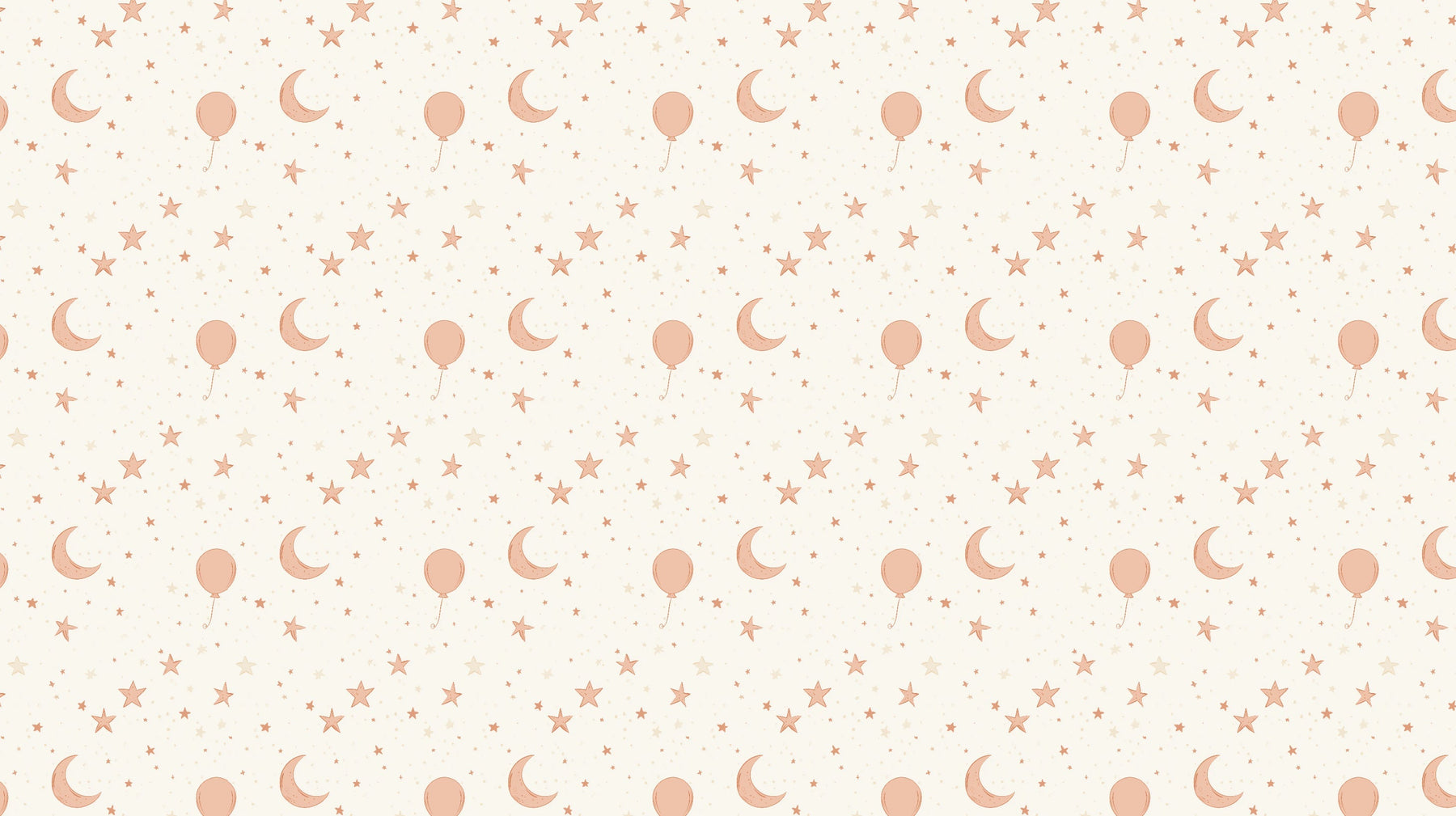 Detailed balloon dreams mural wallpaper design pattern with stars and moons by Kids-Mundo