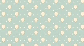 Detailed balloon and stars mural wallpaper design pattern on light green background by Kids-Mundo