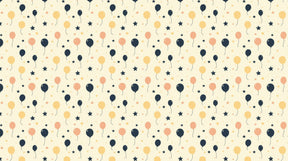 Detailed balloon and stars mural wallpaper design pattern with cream background by Kids-Mundo