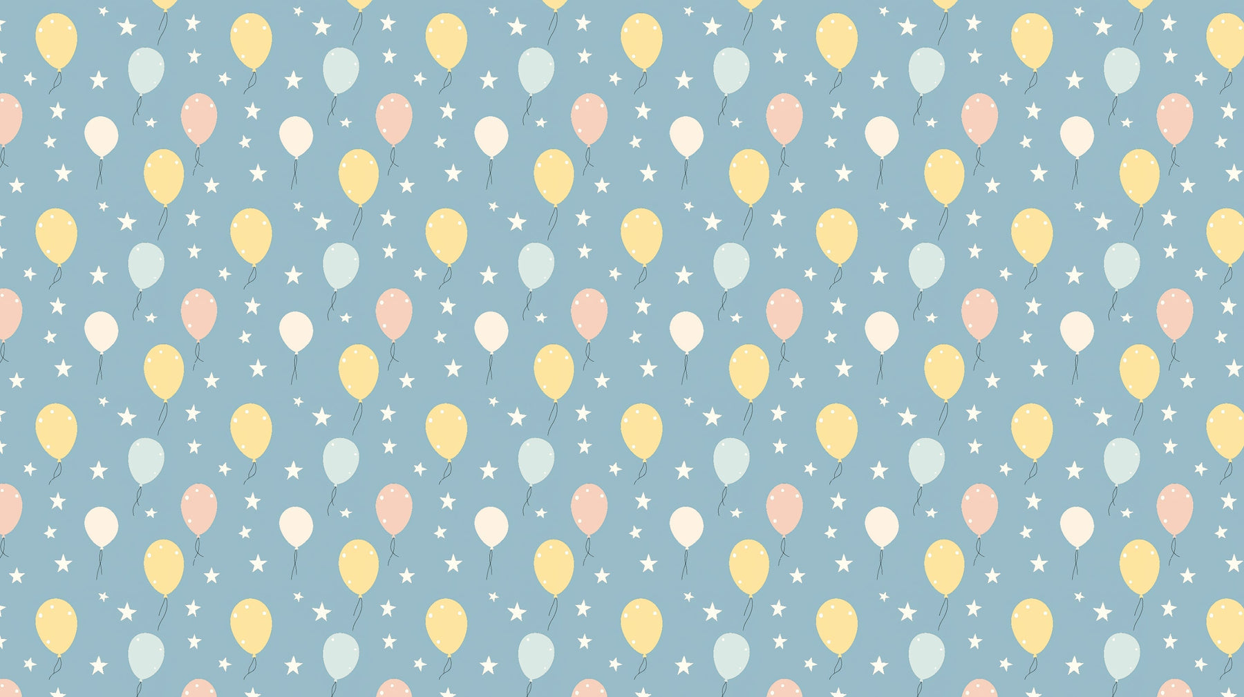 Detailed balloon mural wallpaper design pattern with pastel colors and stars by Kids-Mundo