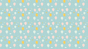 Detailed pastel balloon and cloud mural wallpaper design pattern with stars by Kids-Mundo