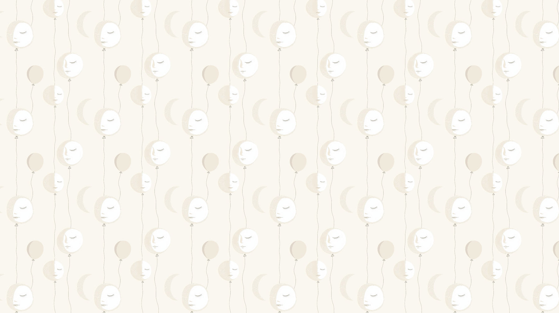 Detailed balloon mural wallpaper design pattern with whimsical faces by Kids-Mundo