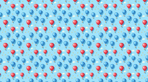Detailed balloon mural wallpaper design pattern with colorful balloons and stars by Kids-Mundo