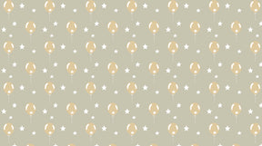Detailed golden balloon and white stars mural wallpaper design pattern by Kids-Mundo