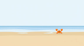 Detailed beach crab mural wallpaper design pattern with golden shores by Kids-Mundo
