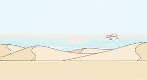 Detailed beach dolphins and dunes mural wallpaper design pattern by Kids-Mundo