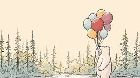 Detailed bear and colorful balloons mural wallpaper design pattern by Kids-Mundo