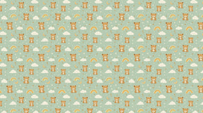 Detailed bear cubs and clouds mural wallpaper design pattern by Kids-Mundo