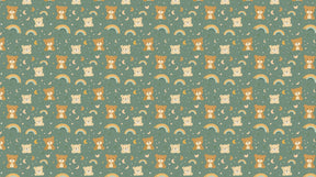 Detailed bear rainbow mural wallpaper design pattern with cute cubs and colorful arches by Kids-Mundo