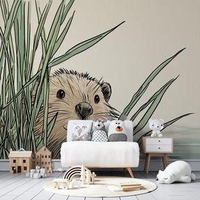 Waterside beaver wallpaper transforming kids bedroom into peaceful natural sanctuary