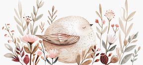 Detailed watercolor bird and flower mural wallpaper design pattern by Kids-Mundo