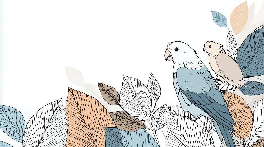 Detailed birds and foliage mural wallpaper design pattern by Kids-Mundo