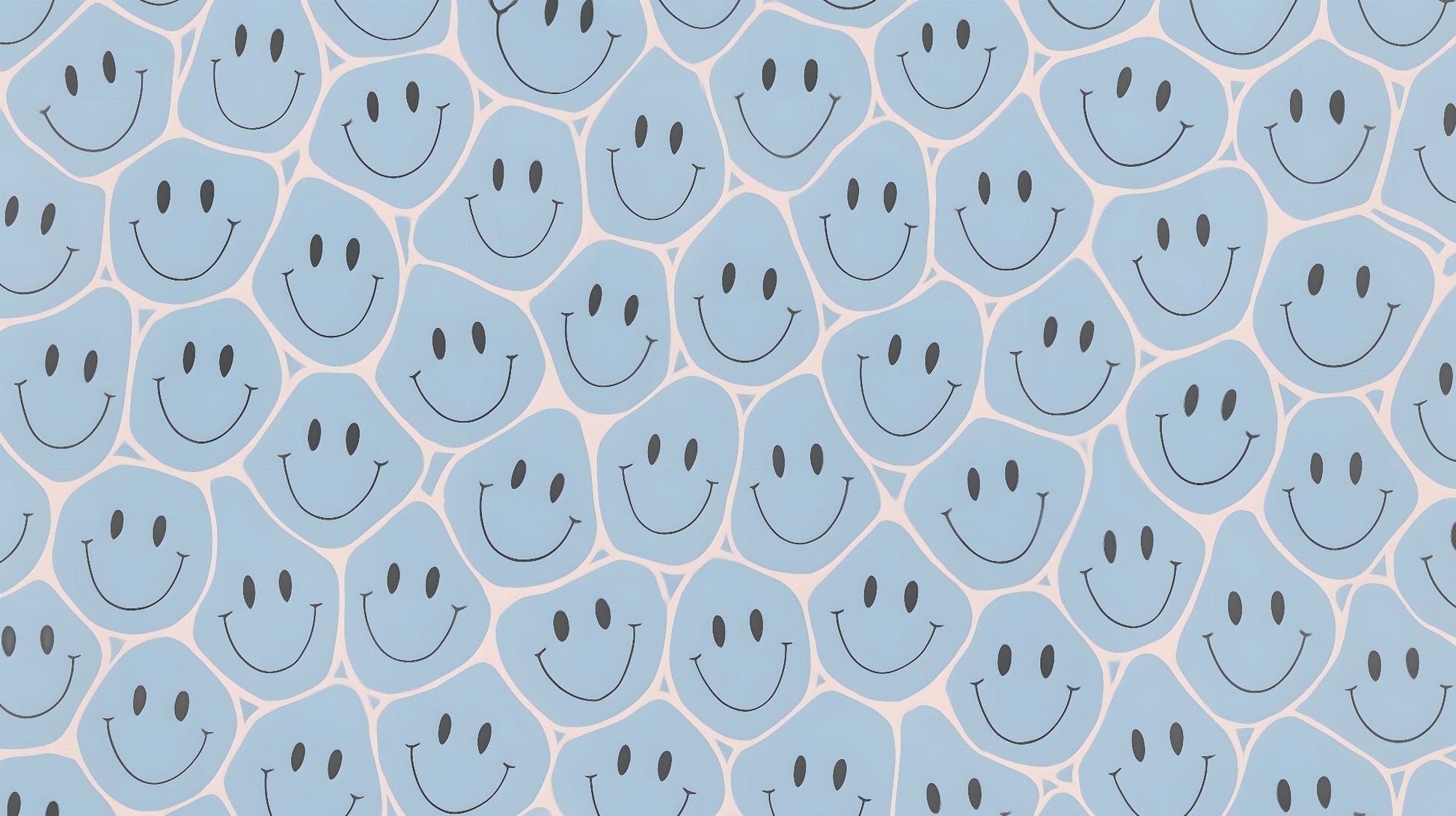 Kids-Mundo blue smiley face pattern flat artwork print used for made-to-measure wall murals