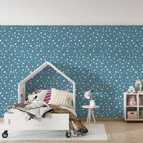 Playful bubble pattern wallpaper transforming kids playroom into dreamy space by Kids-Mundo