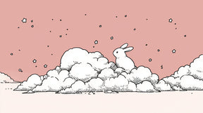 Detailed bunny cloud starry mural wallpaper design pattern by Kids-Mundo