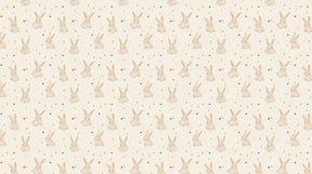 Detailed bunny mural wallpaper design pattern featuring rabbits, golden stars and hearts by Kids-Mundo