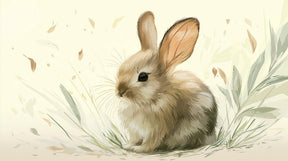 Detailed bunny in nature mural wallpaper design pattern by Kids-Mundo