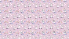 Detailed bunny mural wallpaper design pattern with cute rabbits on pink background by Kids-Mundo
